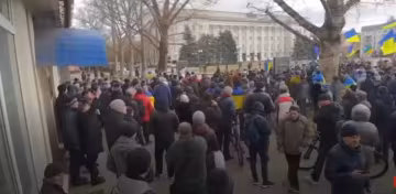 Митинг в Херсоне, фото: скриншот из видео