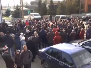 протест в Санжарах, кадр из видео