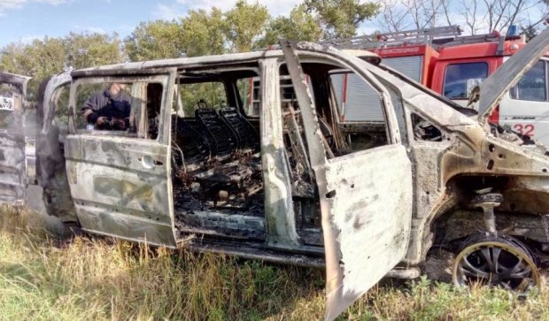Под Киевом дотла сгорел пассажирский автобус 