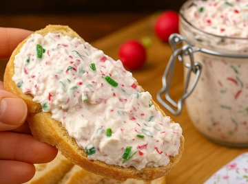 Намазка с редисом, кадр с видео