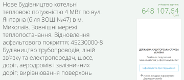 Тендер на будівництво котельні / фото: скриншот Prozorro