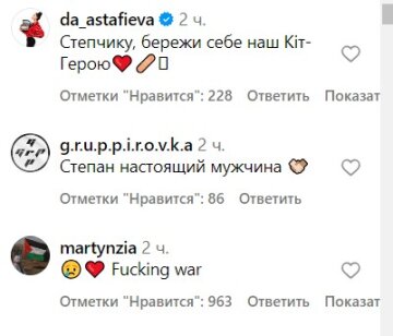 Комментарии под публикацией Кота Степана. Фото скрин с Instagram