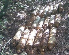 На Закарпатье грибник нашел 63 реактивных снаряда (фото)