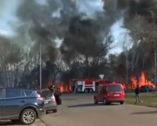 пожар в Киеве, скрин с видео