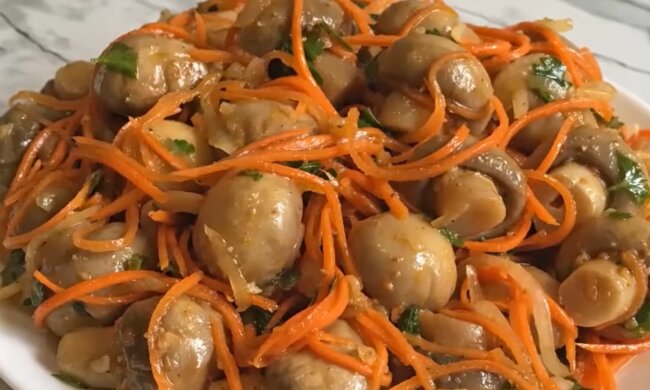 Гриби по-корейськи, фото: кадр з відео