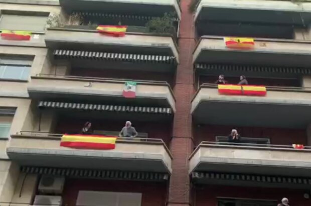 Протест в Испании против карантина, скриншот: YouTube