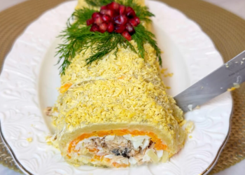 Рулет "Мимоза", кадр из видео