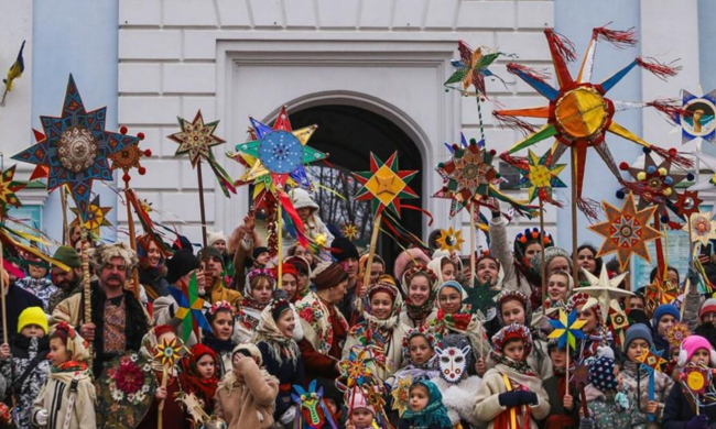 Рождество, Киев, колядники, фото из соцсетей