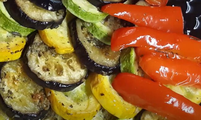 Запеченные овощи, скриншот: YouTube