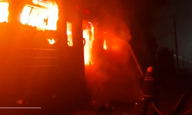 Пожежа під Києвом, фото: скріншот з відео
