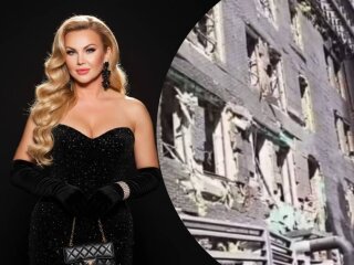 Поврежденный бизнес-центр певицы Камалии после третьей атаки на Киев