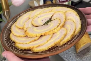 Сырно-куриный рулет: фото скрин рецепта