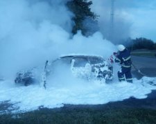 ЧП на трассе Киев-Одесса: авто вспыхнуло прямо на ходу, спасатели сделали все