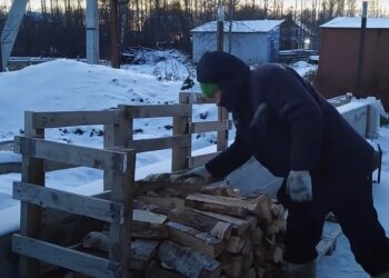 Опалювання дровами, кадр з відео
