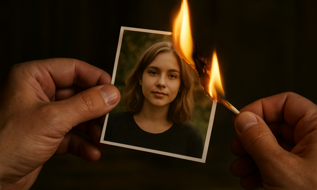 Сжигание фото, изображение: Знай.ua