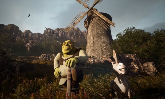 "Шрек" на Unreal Engine 5, скриншот: YouTube