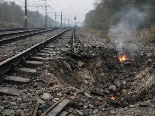 Російський удар по залізниці в Запоріжжі
