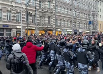 протести в Росії, скріншот з відео