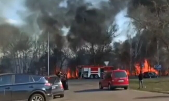 пожежа в Києві, скрін з відео