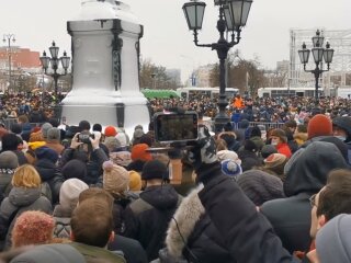 Протести в Росії, кадр з відео