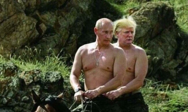 Голі вершники: Путіна й Трампа висміяли в соцмережах