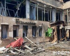 Последствия обстрела отделения ПриватБанка в Днепре