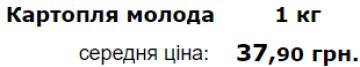 Средняя стоимость молодого картофеля в Украине. Фото: Минфин