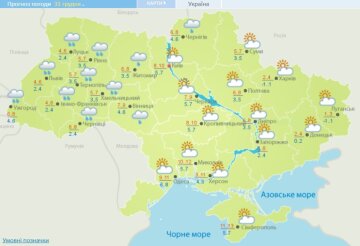 Прогноз погоди на новорічну ніч, Укргідрометцентр