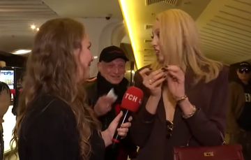 Оля Полякова и Вадим Буряковский, кадр из интервью