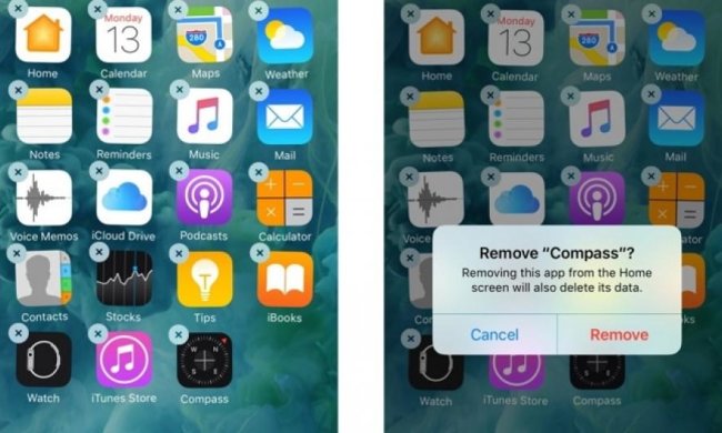 Видалення стандартних додатків з iPhone не звільнить пам'ять девайсу