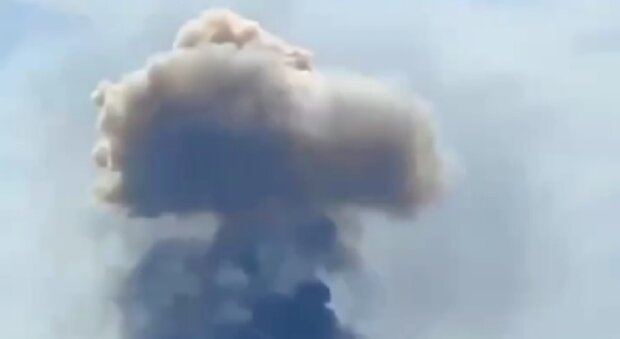 Взрыв в Крыму, скриншот с видео