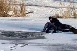 Провалилися під лід, фото: соціальні мережі