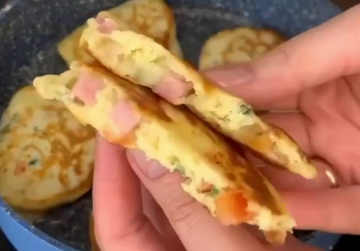 Оладьи в стиле пиццы, кадр из видео