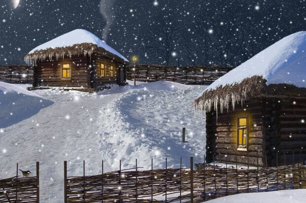 Иллюстрация "Зимняя деревня", скриншот: YouTube
