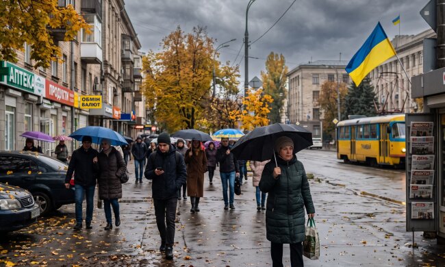 осіння погода дощ похолодання Україна