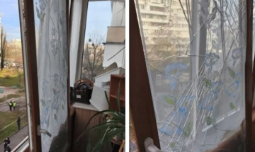 Последствия обстрела, взрывная волна, кадр с видео