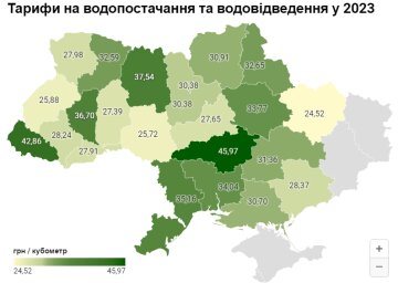 Тарифы на воду в 2023 году, данные: НКРЭКУ