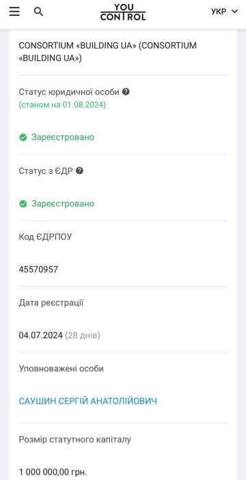 Данные о тендере, скриншот: Telegram