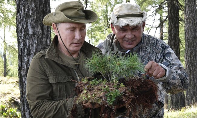 Фото: Путін і шойгу в лісі