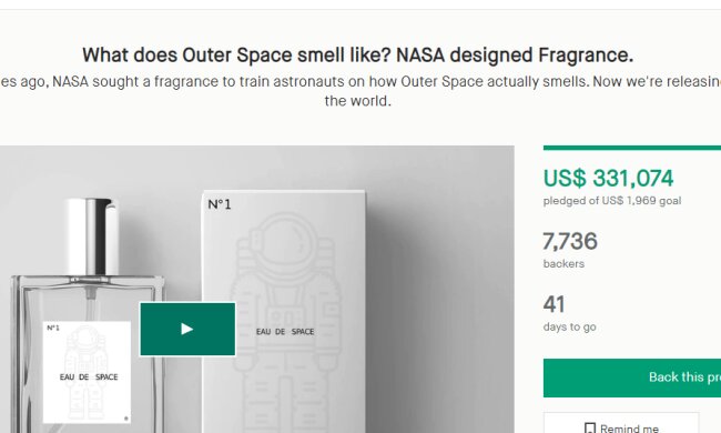 Духи NASA, скріншот