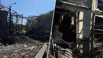 Наслідки удару по депо «Нової пошти» у Дніпрі