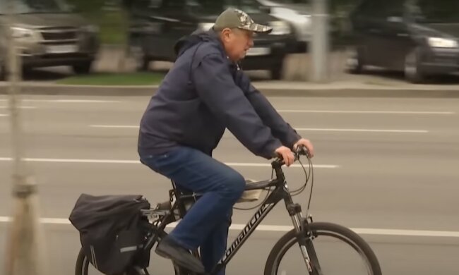 Велосипедист, скріншот з відео