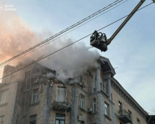 Атака дронами на Киев, фото: ГСЧС