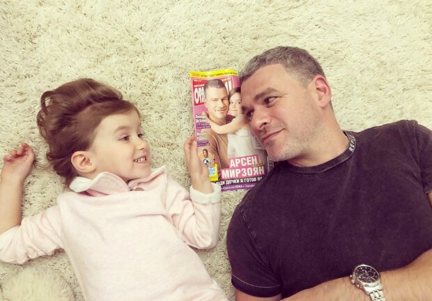 Арсен Мирзоян с дочкой, фото с Instagram