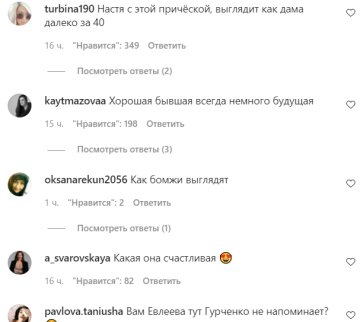 Комментарии на пост со страницы "peopletalk" в Instagram