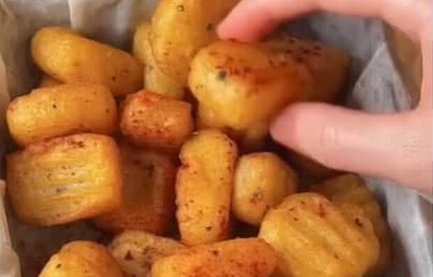 Сливочные и хрустящие подушечки из картофеля, скриншот с видео