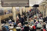 Метро Киева во время массированной атаки