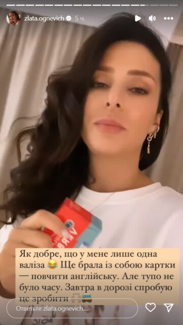 Stories Злати Огнєвіч, скріншот: Instagram