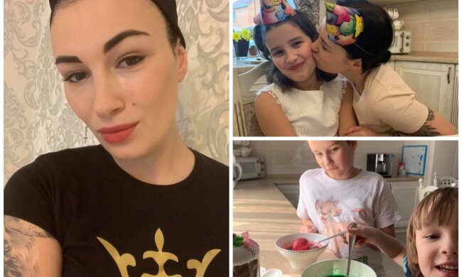 Анастасия Приходько с детьми, коллаж