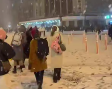 Украинцы, снег, зима, кадр из видео